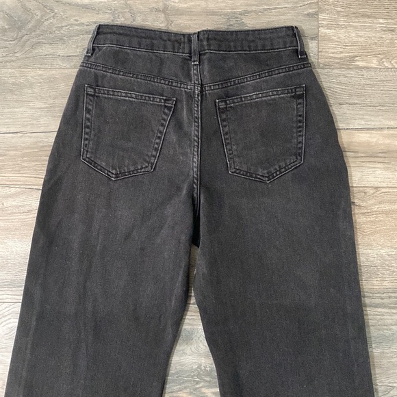 Black wide flare petite jeans - Picture 8 of 14